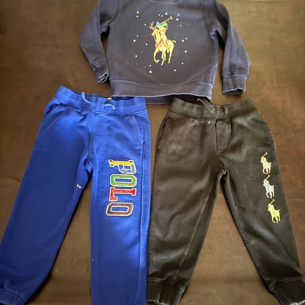Polo by Ralph Lauren Kids Blue and Black Jogger Set